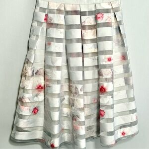 Ted Baker London Floral Striped A-Line Skirt